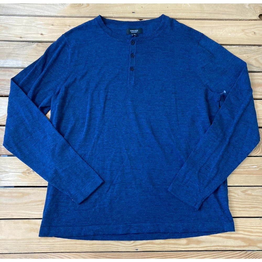 NORDSTROM Long Sleeve Half Button Up Sweater XL